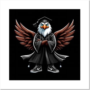 Black Eagle Graduation gown Posters and Art